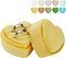 Heart-Shaped Velvet Ring Box – 2-Slot Vintage Engagement & Wedding Jewelry Case, Yellow Mustard Proposal Gift Box for Valentine’s Day & Special Occasions (Yellow Mustard)